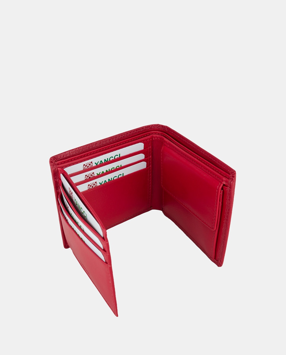 Carteira Tipo Americano com Logótipo de Metal Vermelho-2
