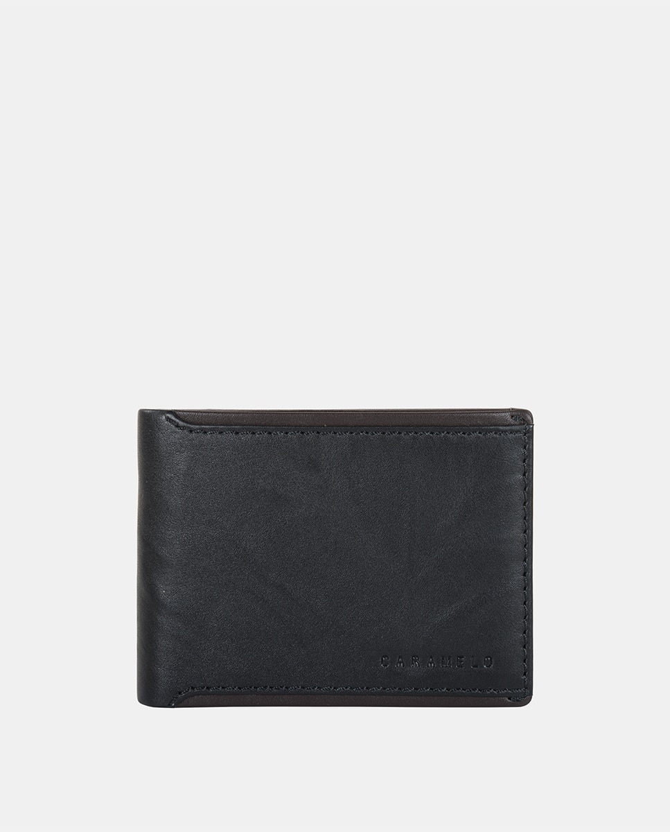 Carteira Tipo Americano com Porta-Moedas Preto-1
