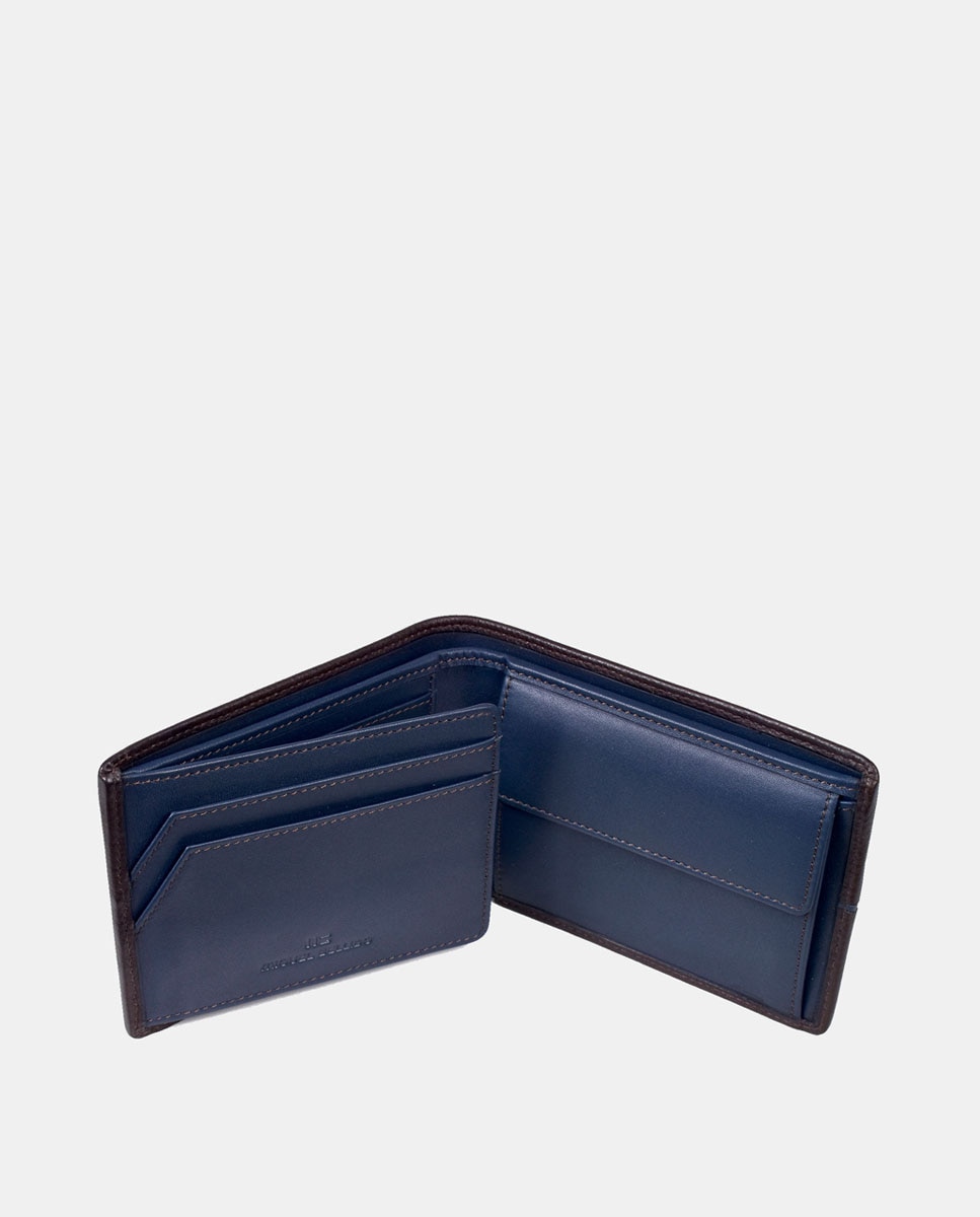 Carteira Tipo Americano com Porta-Moedas Castanho-2