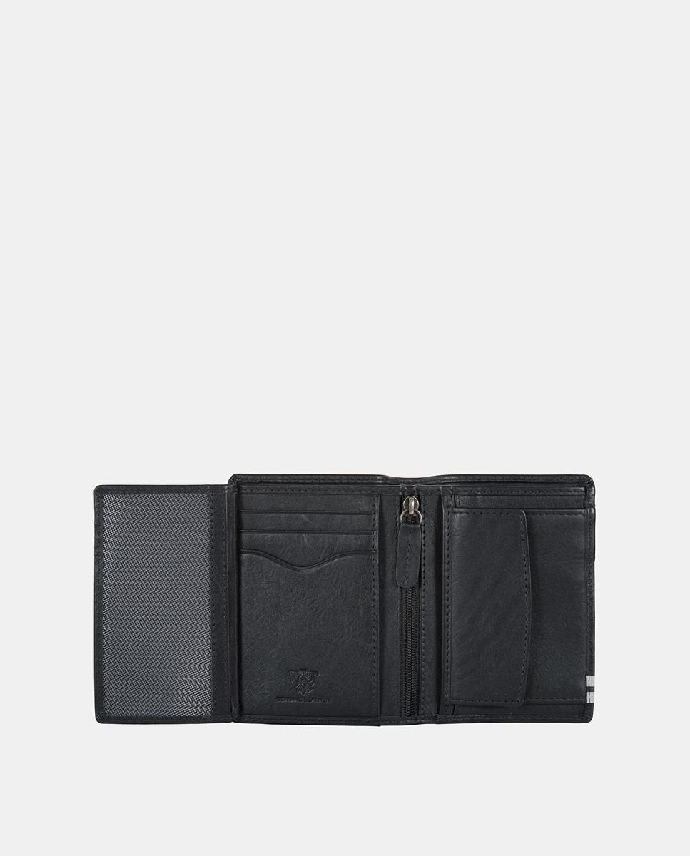 Carteira Vertical com Porta-Moedas de Presilha Preto-3