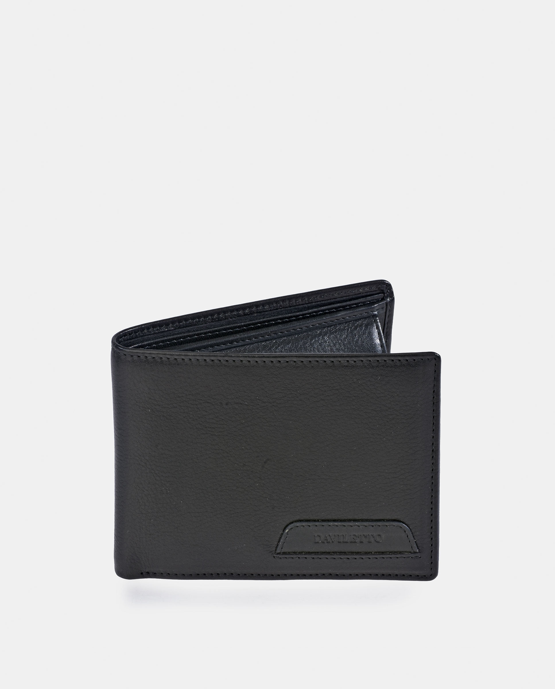 Imagen 1 de Americano Daviletto con monedero interior en piel color negro para hombre - Negro Negro
