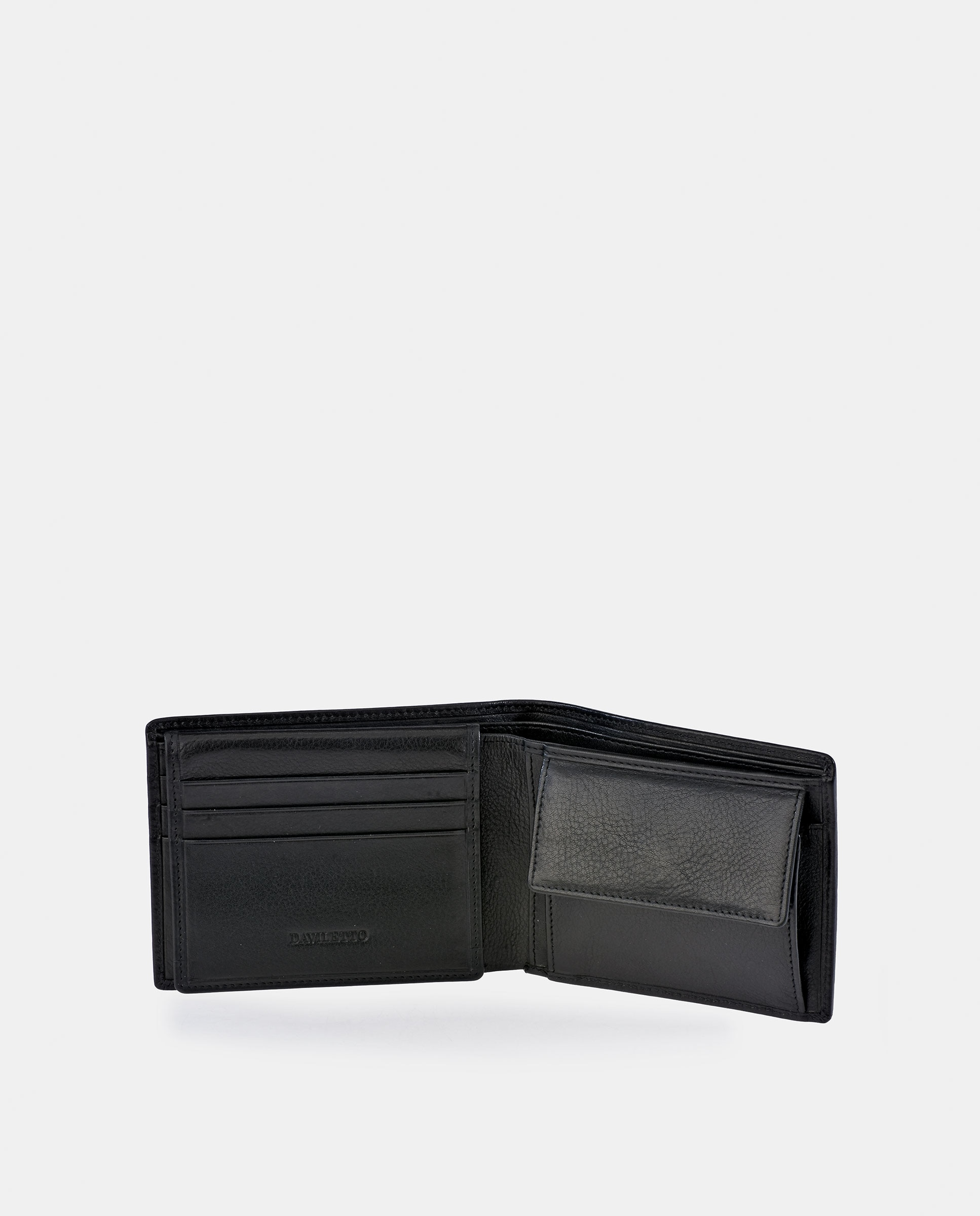 Imagen 3 de Americano Daviletto con monedero interior en piel color negro para hombre - Negro Negro