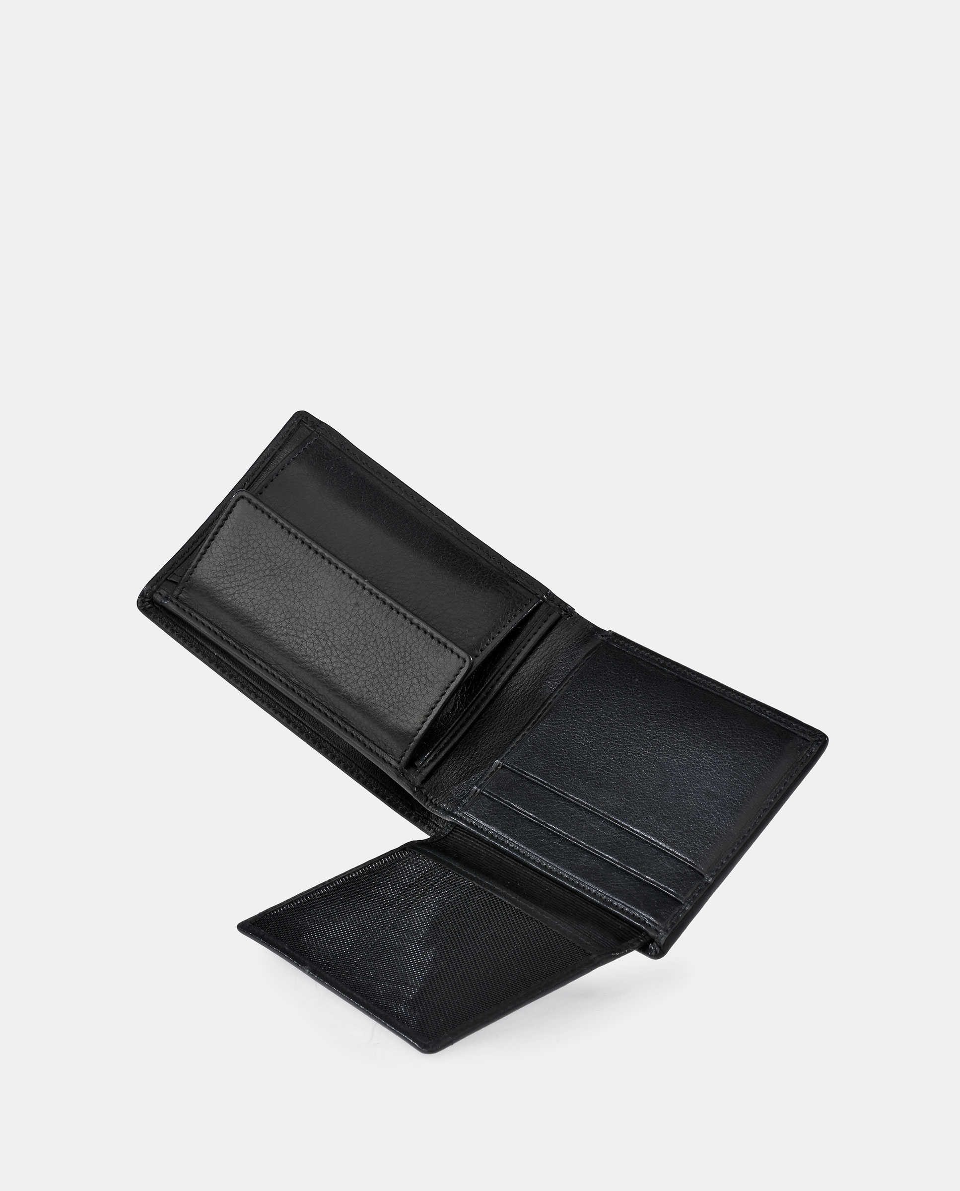 Imagen 4 de Americano compacto Daviletto con monedero interior en piel color negro para hombre - Negro Negro