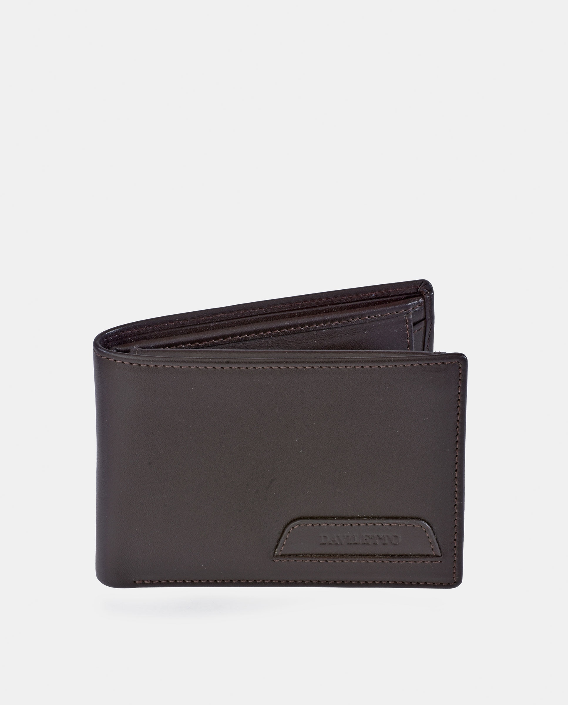 Imagem 0 de Carteira Tipo Americano Compacta com Porta-Moedas Interior em Pele - Preto