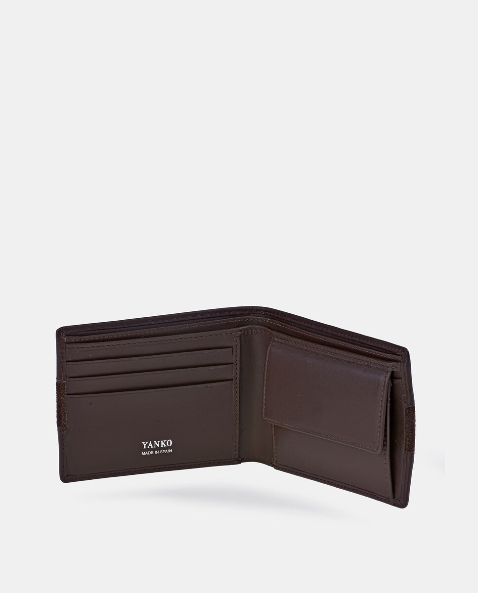 Porta-Moedas em Pele Croute Castanho-3