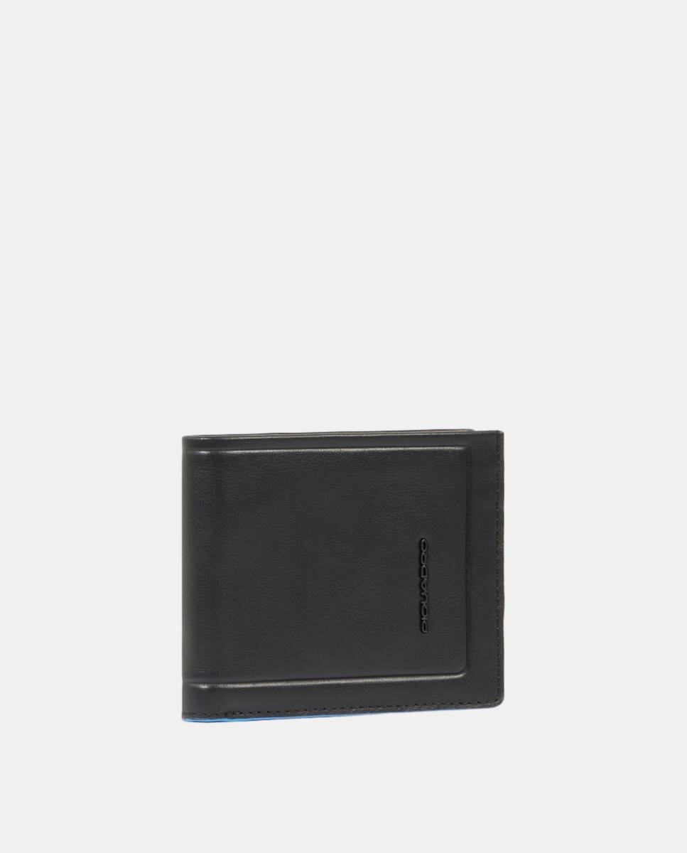 Carteira em Pele com Compartimento Amovível para Documentos e Proteção RFID Preto-2