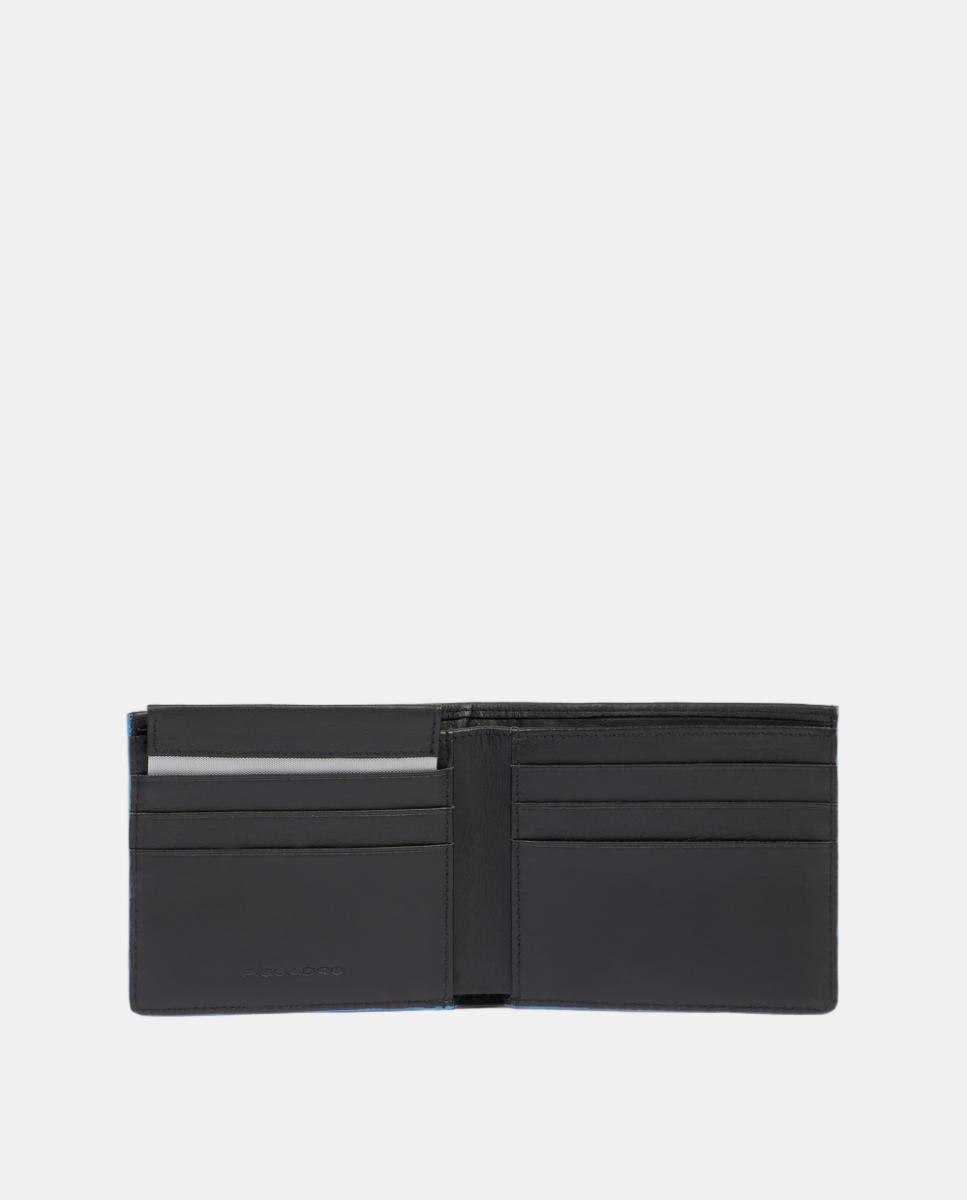 Carteira em Pele com Compartimento Amovível para Documentos e Proteção RFID Preto-4