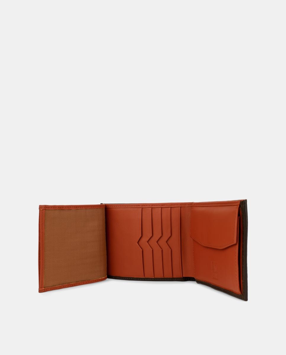 Carteira Horizontal com Porta-Moedas Interior Castanho-3