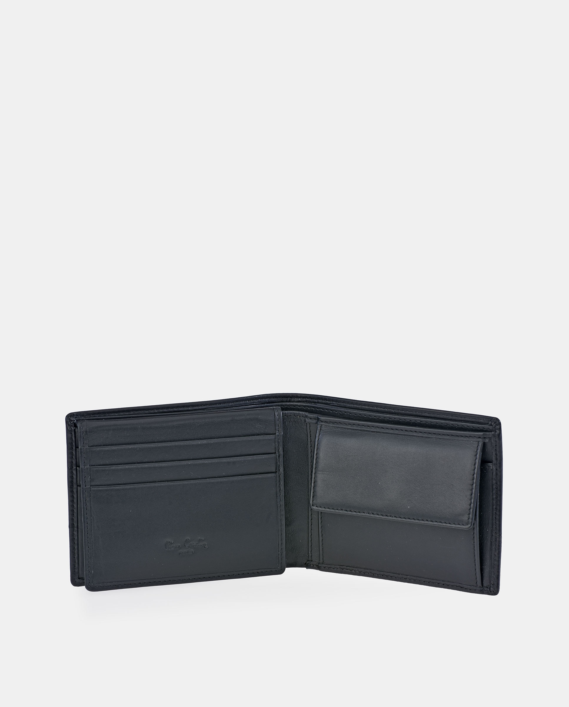Carteira Tipo Americano em Pele Combinada com Porta-Moedas Castanho-claro-3
