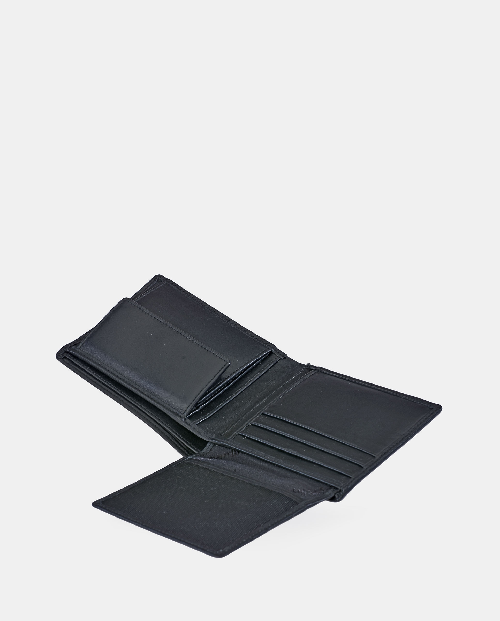 Carteira Tipo Americano em Pele Combinada com Porta-Moedas Castanho-claro-4