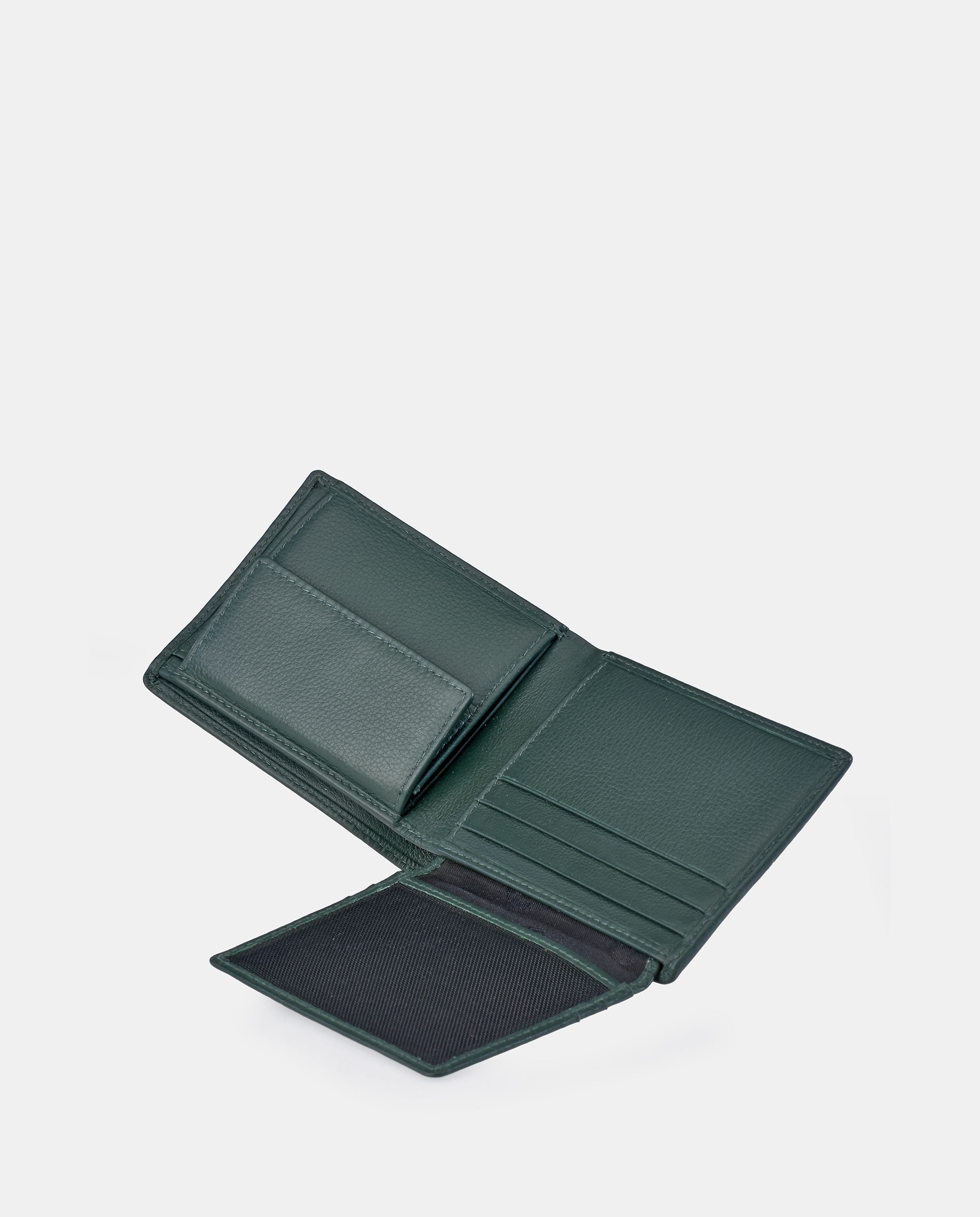 Americano hombre Pierre Cardin en piel con monedero interior - Verde Verde-4