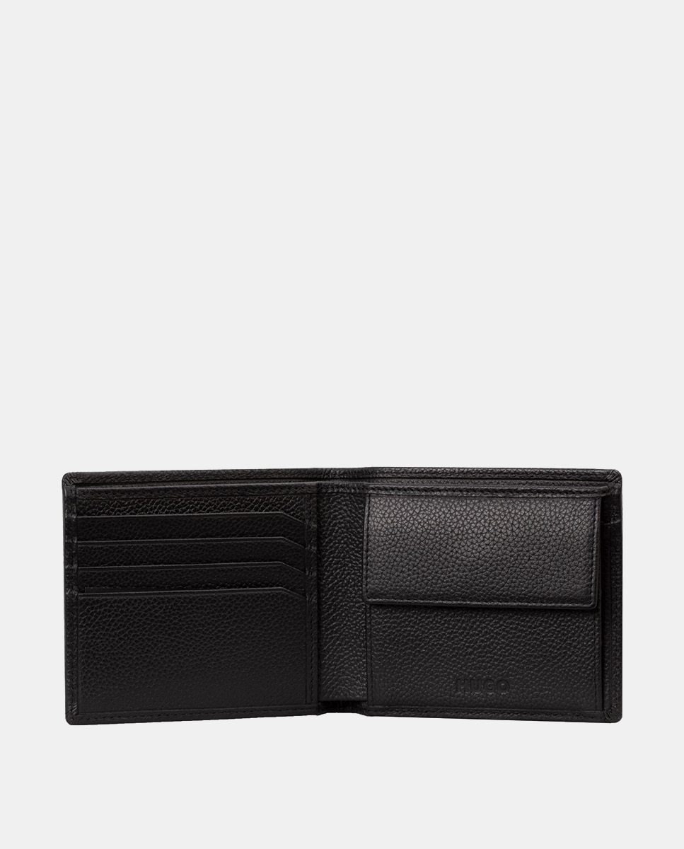 Carteira com Porta-Moedas e Logótipo à Frente Preto-2