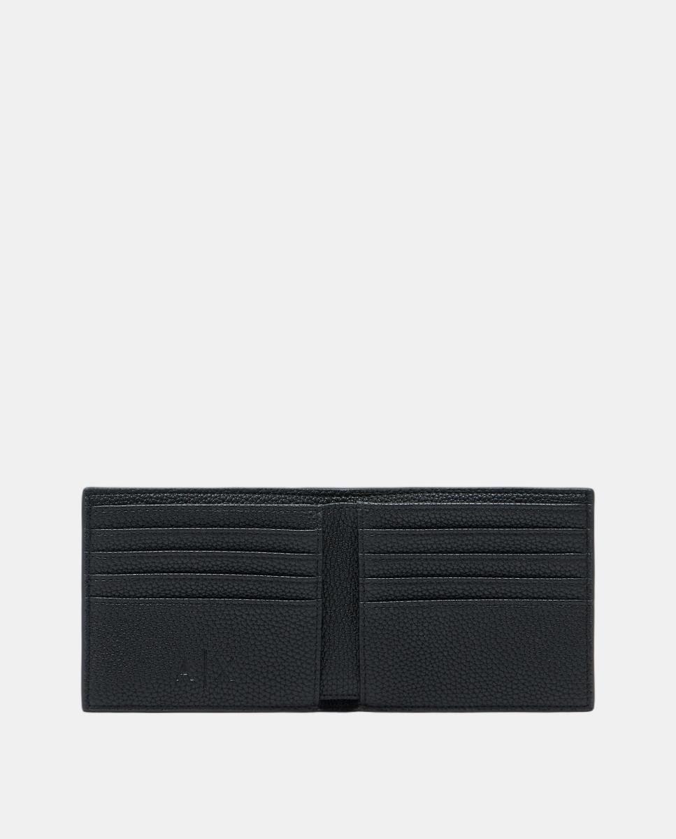 Carteira em Ecopele Granulada com Porta-Cartões em Ambos os Lados Preto-5