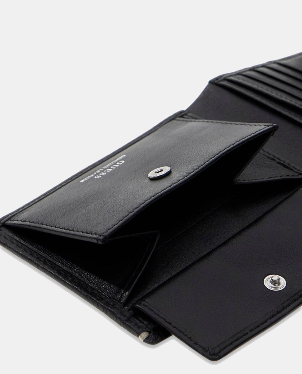 Carteira Bifold de Tamanho Médio com Estrutura Dobrável Preto-2