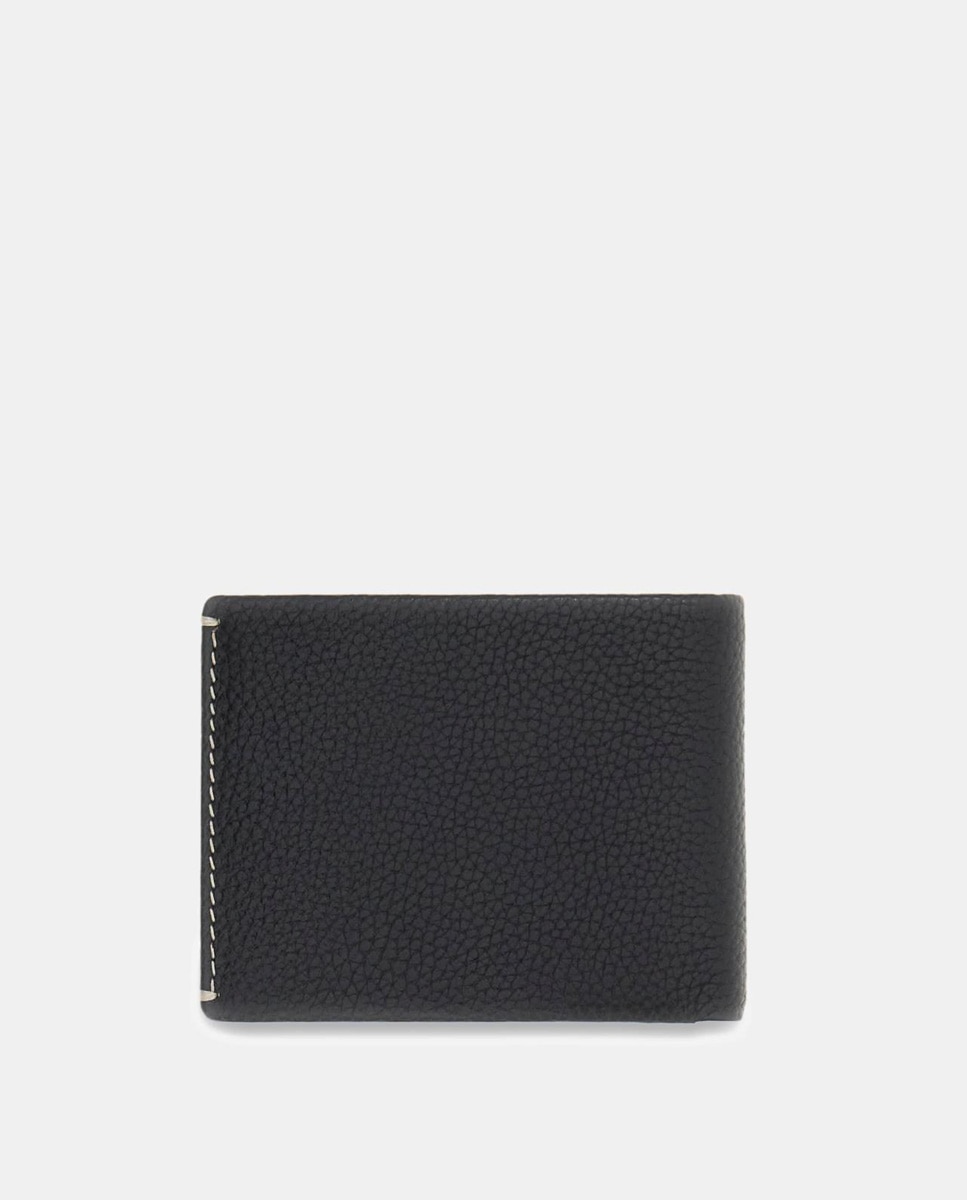 Carteira Bifold de Tamanho Médio com Estrutura Dobrável Preto-4