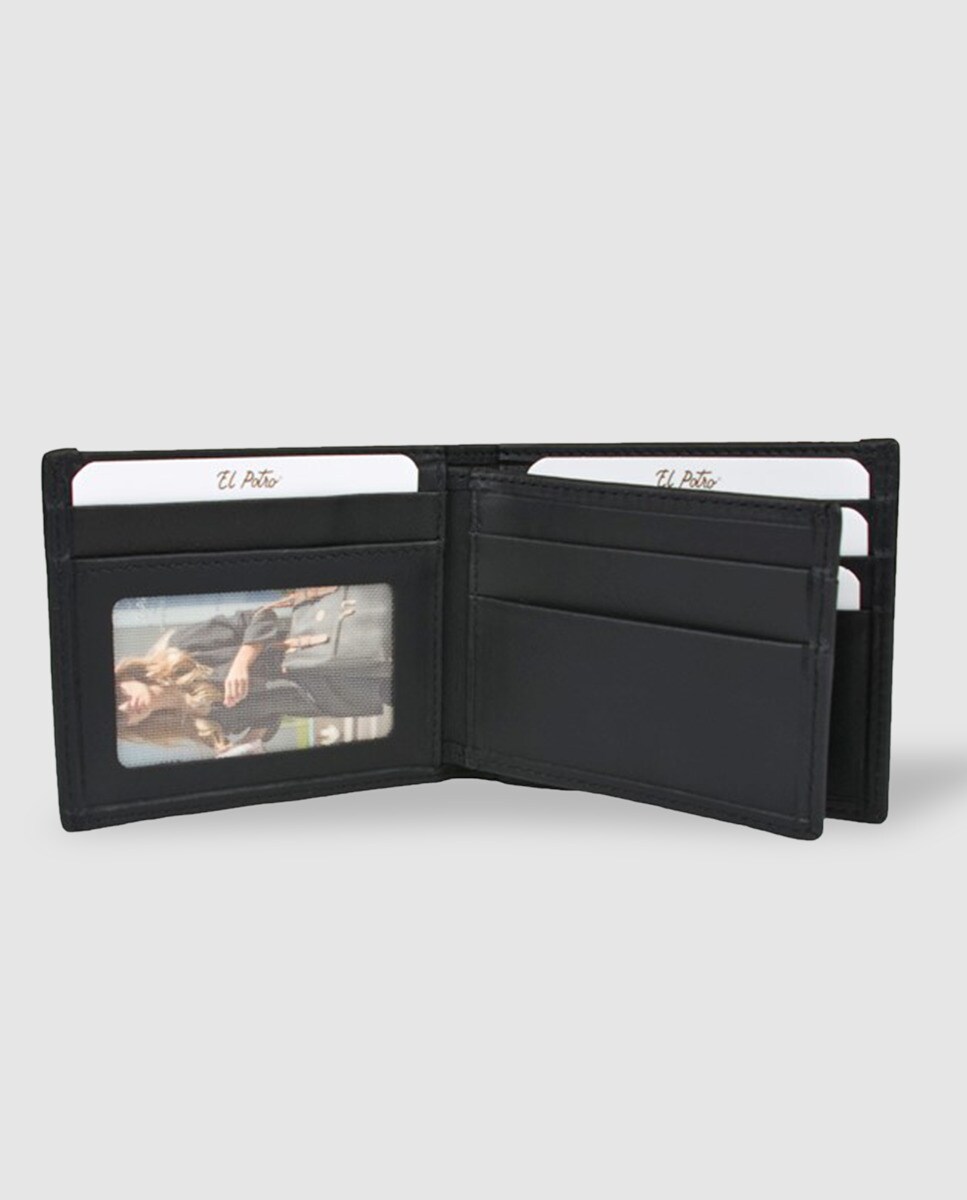 Carteira estilo americano com capacidade para seis cartões Preto-2