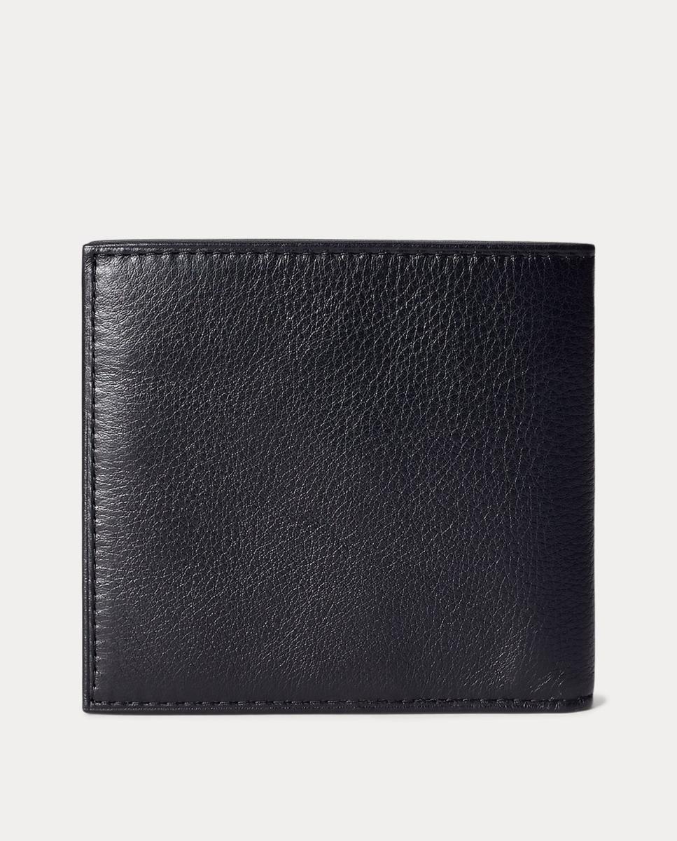 Cartera de hombre de piel granulada lisa - Polo Ralph Lauren - Negro Negro-2