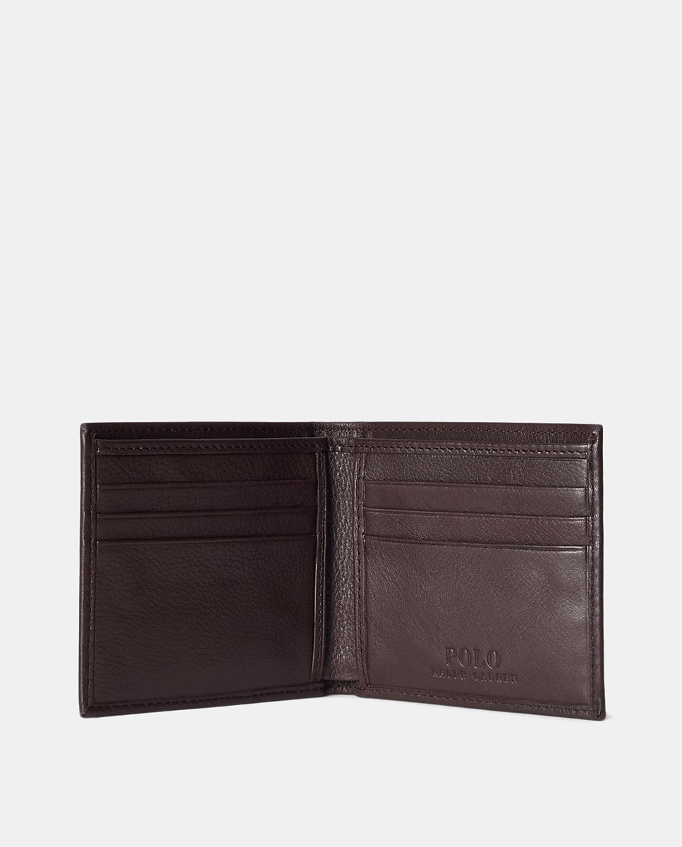 Carteira Lisa em Pele Granulada Castanho-3