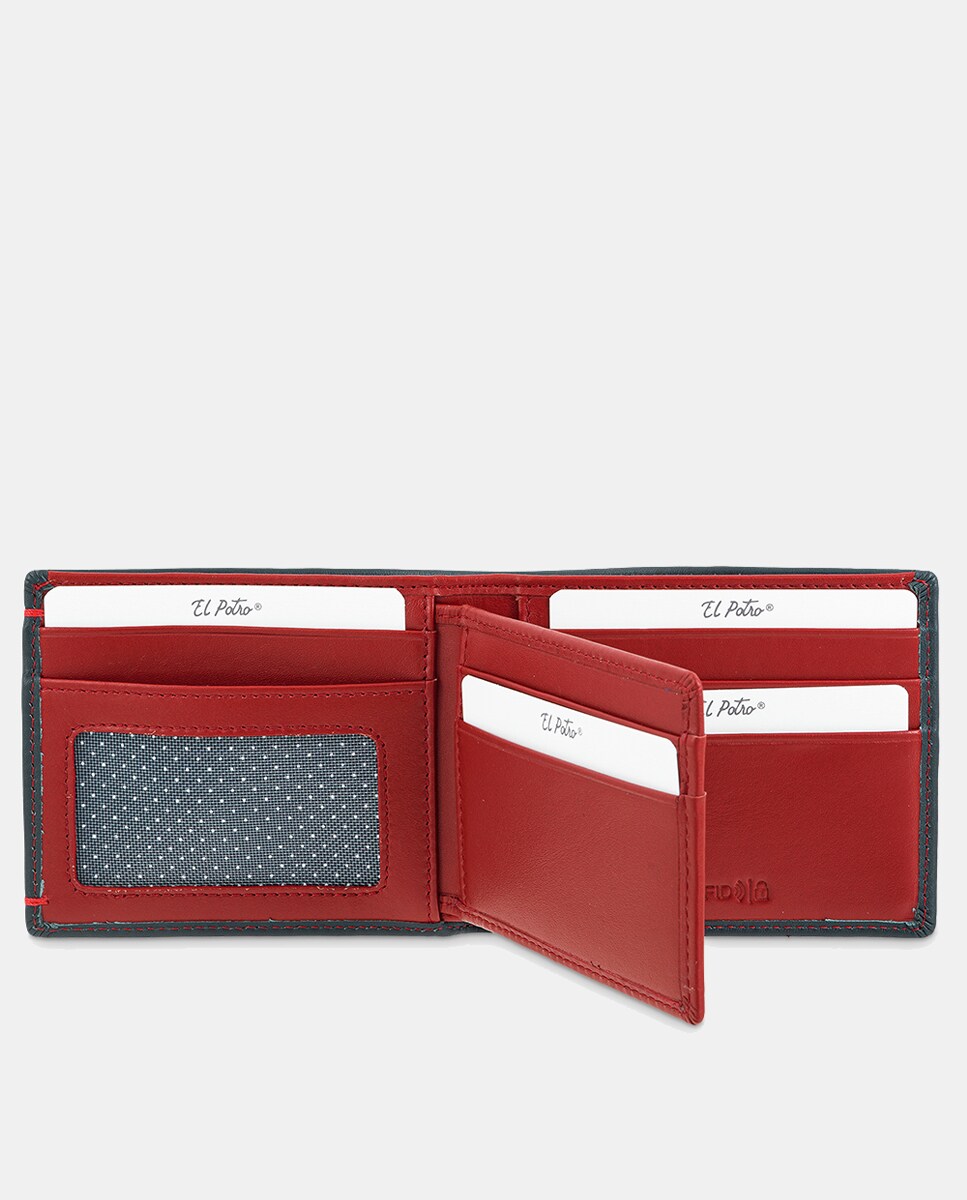 Carteira Tipo Americano com Aba Azul-2