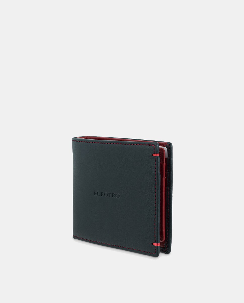 Carteira Tipo Americano com Aba Azul-3