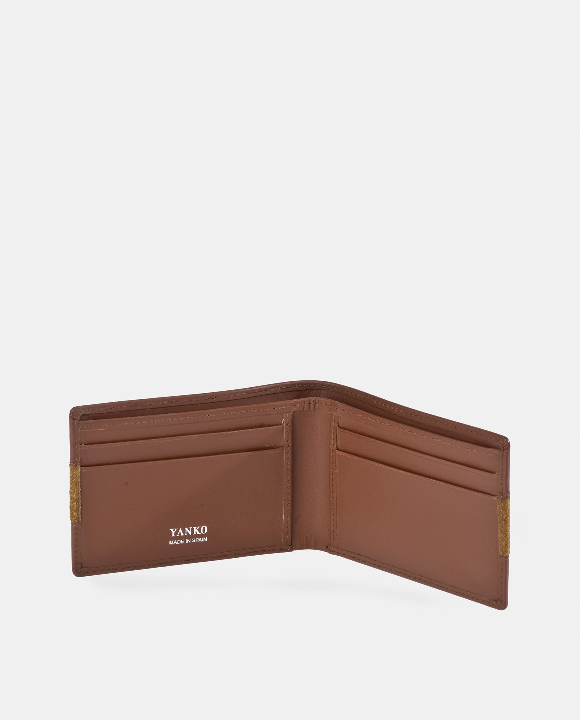 Americano tarjetero YANKO de hombre en piel serraje - Camel Camel-3