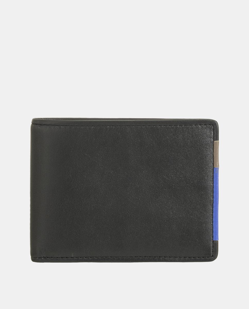 Cartera de hombre pequeña Dudu en piel de becerro napa portatarjetas. - Negro Negro-1