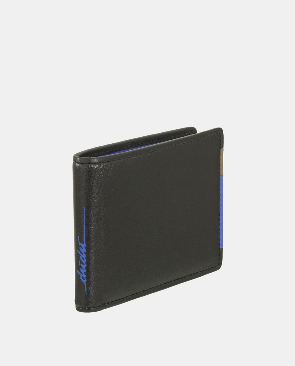 Cartera de hombre pequeña Dudu en piel de becerro napa portatarjetas. - Negro Negro-2
