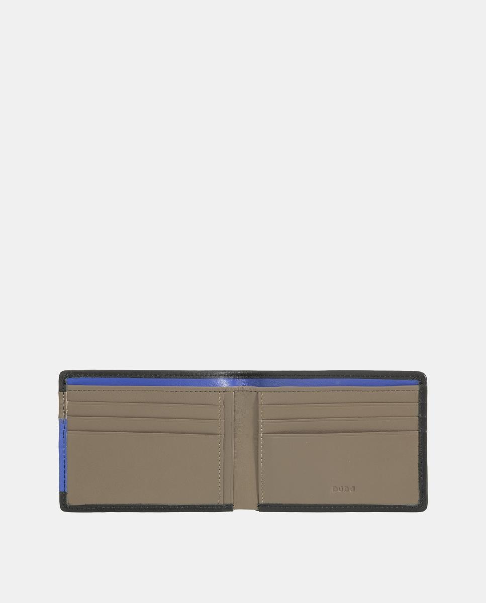 Cartera de hombre pequeña Dudu en piel de becerro napa portatarjetas. - Negro Negro-3