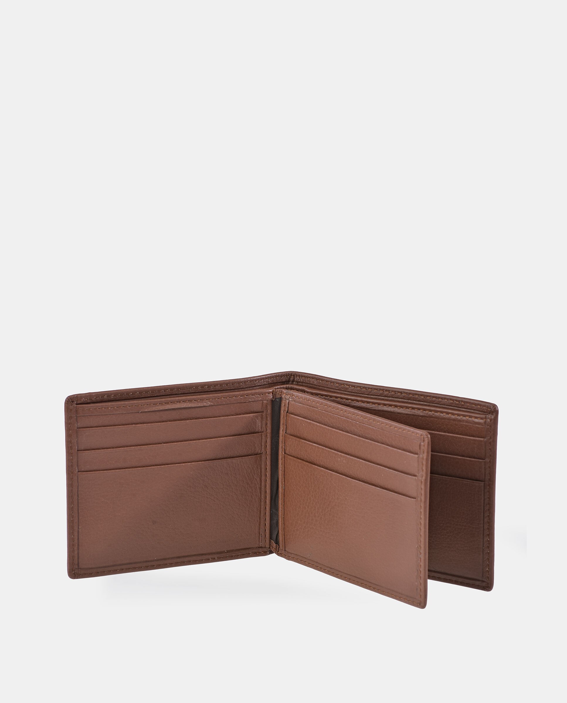 Cartera americano hombre en piel color negro y costuras azules - Pierre Cardin - Camel Camel-3
