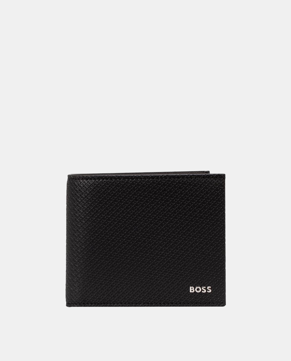 Imagen 0 de Cartera de piel regenerada con logotipo frontal Negro