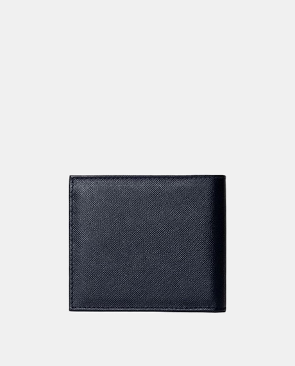 Carteira em Pele para Cartões e Notas com Logótipo Gravado Azul-2