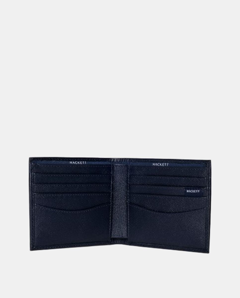 Carteira em Pele para Cartões e Notas com Logótipo Gravado Azul-4