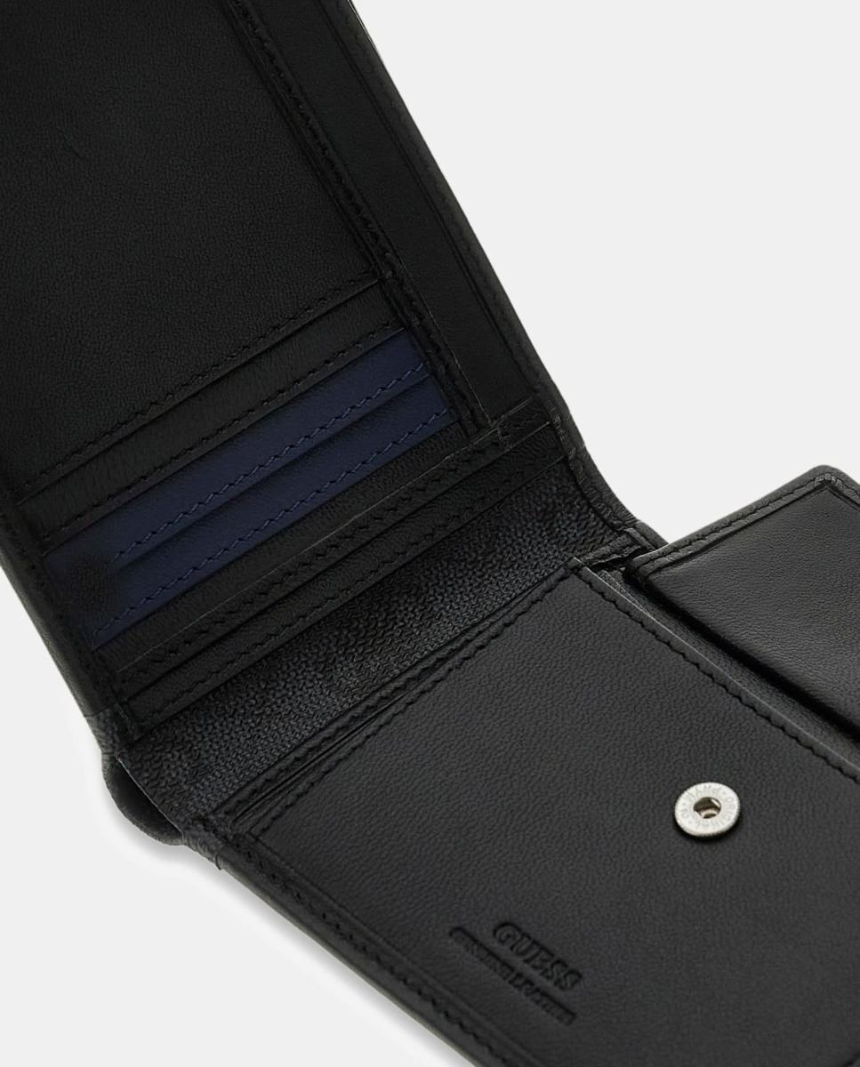 Carteira Bifold de Tamanho Médio com Estrutura Dobrável Preto-3