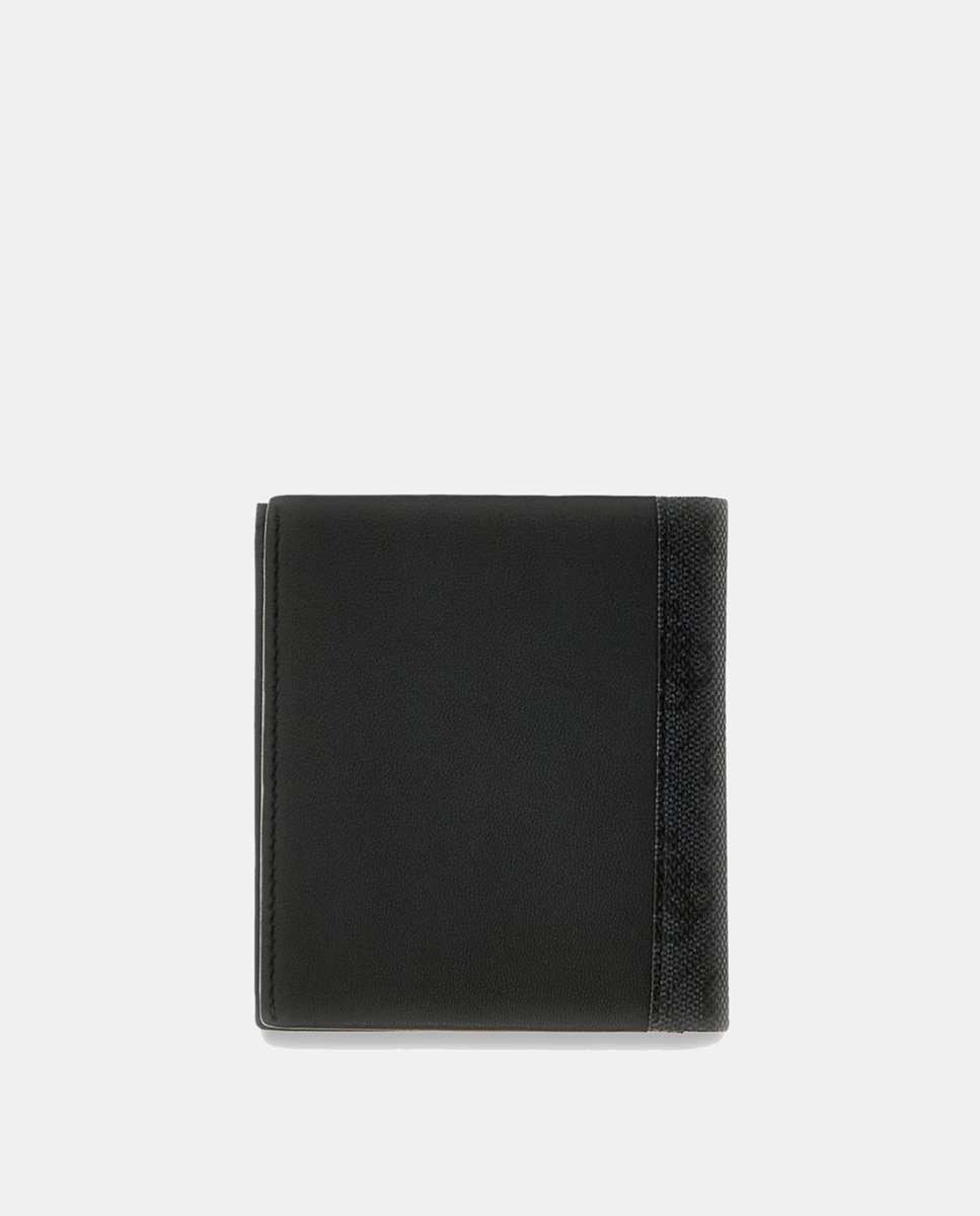 Carteira Bifold de Tamanho Médio com Estrutura Dobrável Preto-3