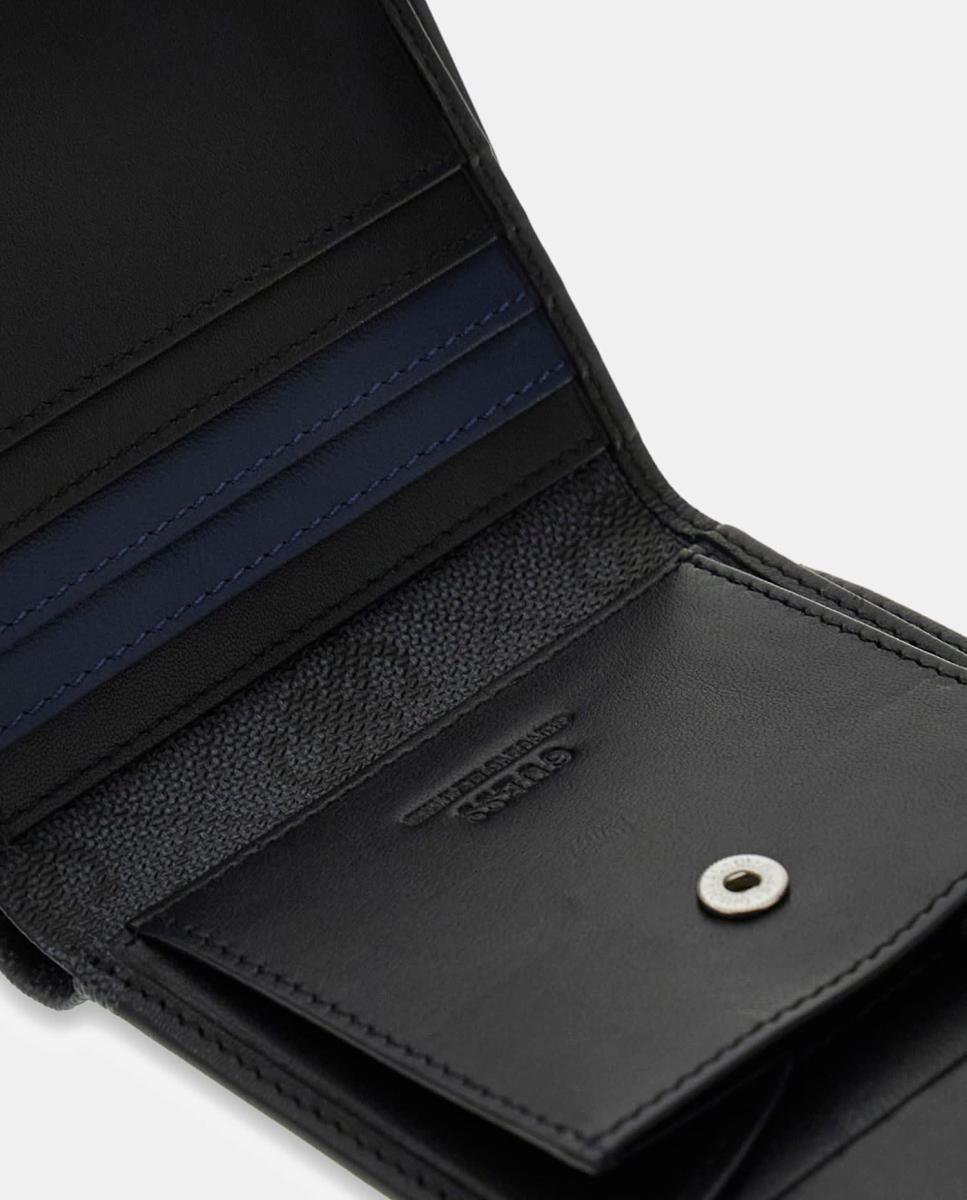 Carteira Bifold de Tamanho Médio com Estrutura Dobrável Preto-4