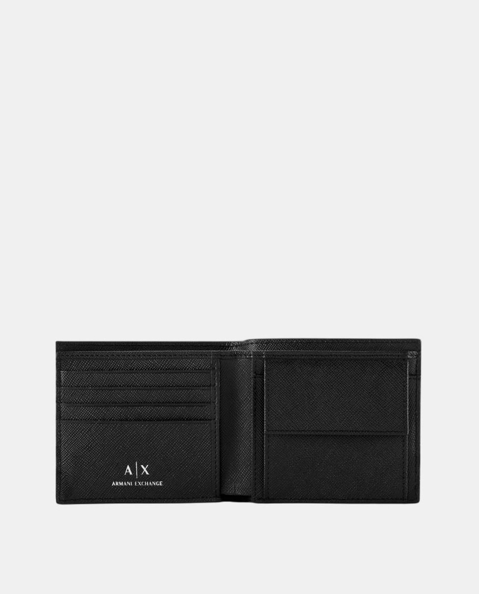 Carteira com Logótipo em Placa e Bolso para Moedas Preto-2