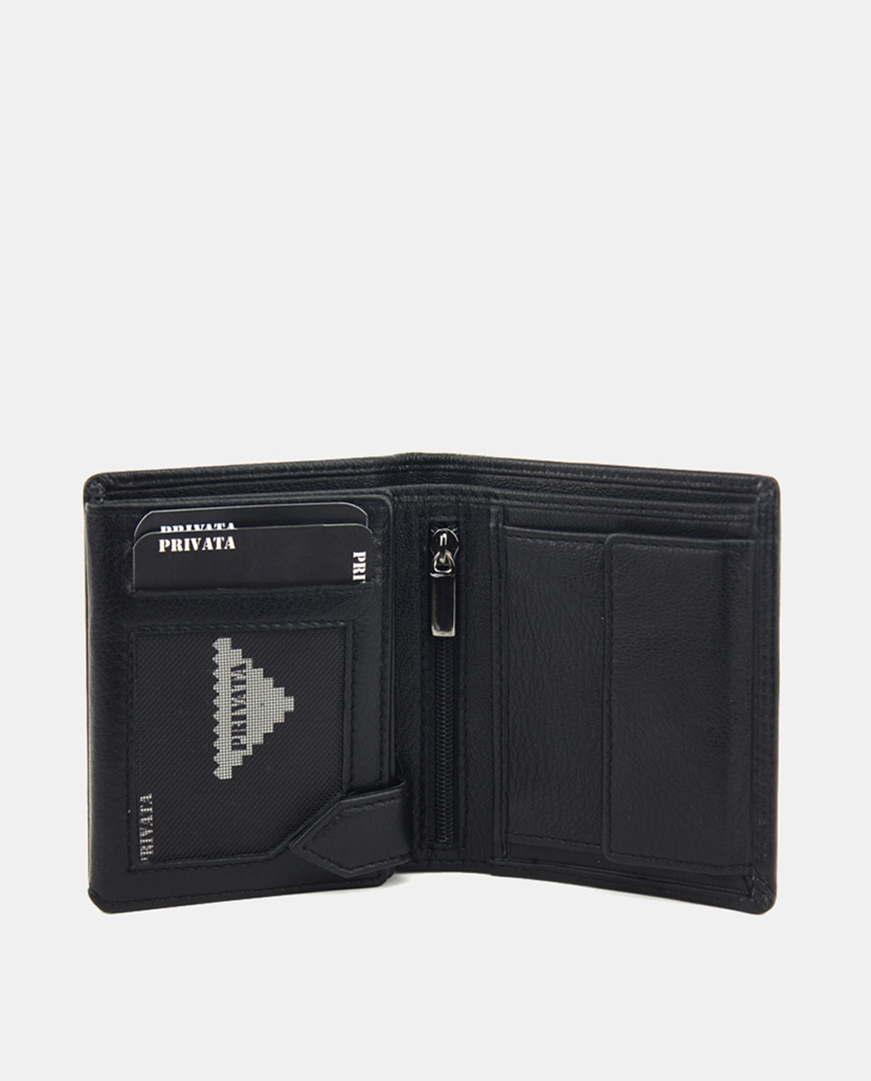 Billetero piel - Privata - Marrón Negro-3