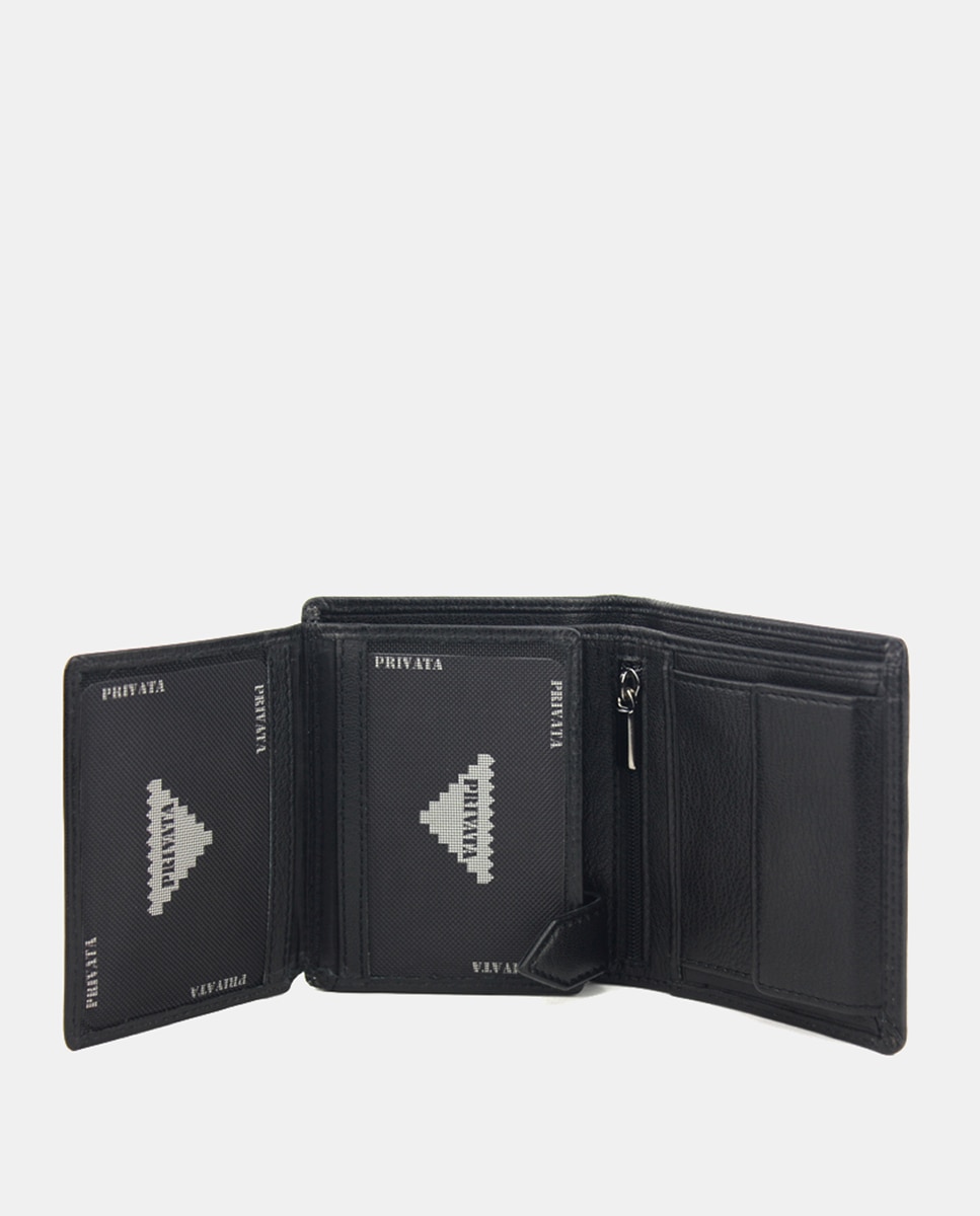 Billetero piel - Privata - Marrón Negro-4