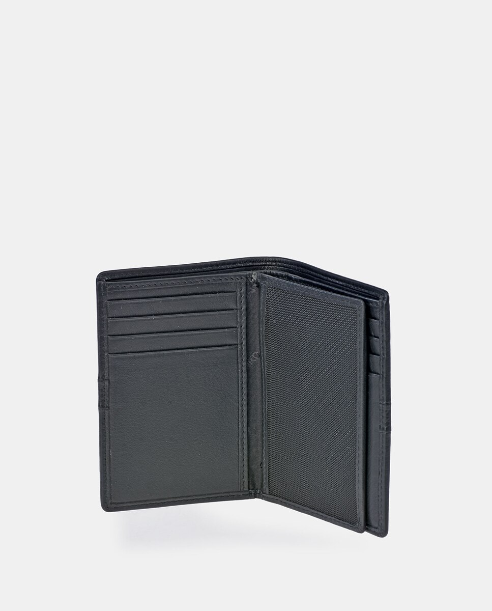 Cartera tarjetero hombre YANKO en piel color - Negro Negro-3