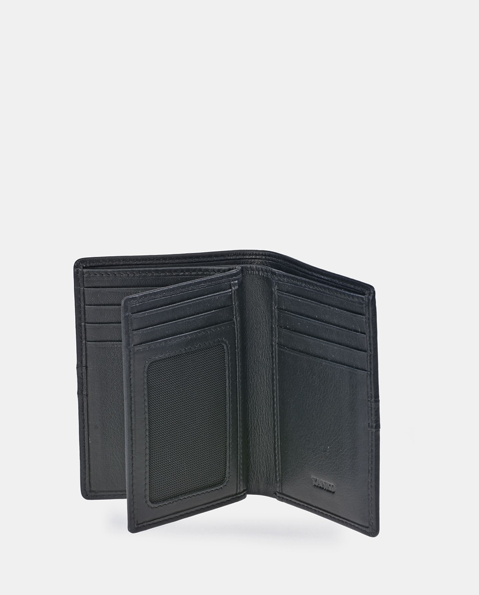 Cartera tarjetero hombre YANKO en piel color - Negro Negro-4