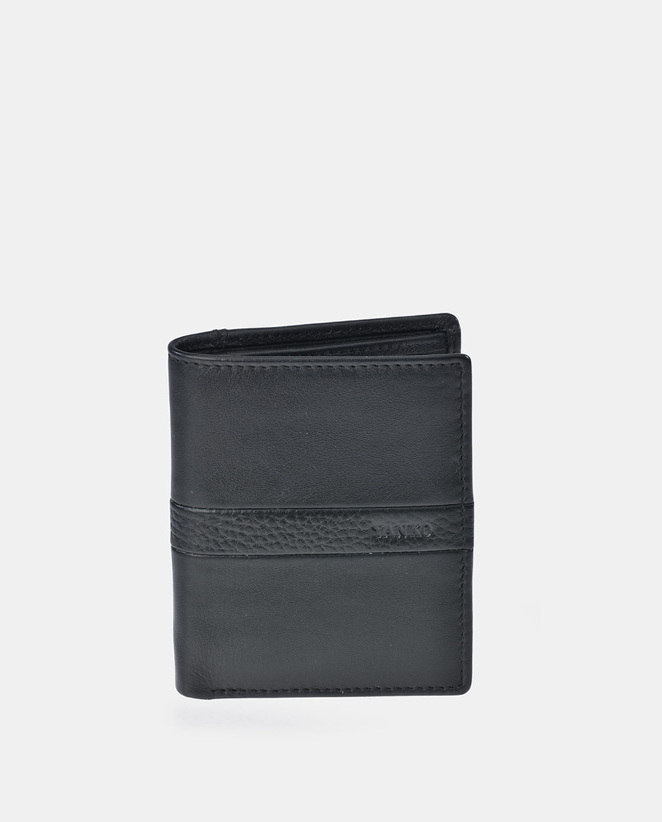 Billetero hombre YANKO con monedero en piel color - Negro Negro-1