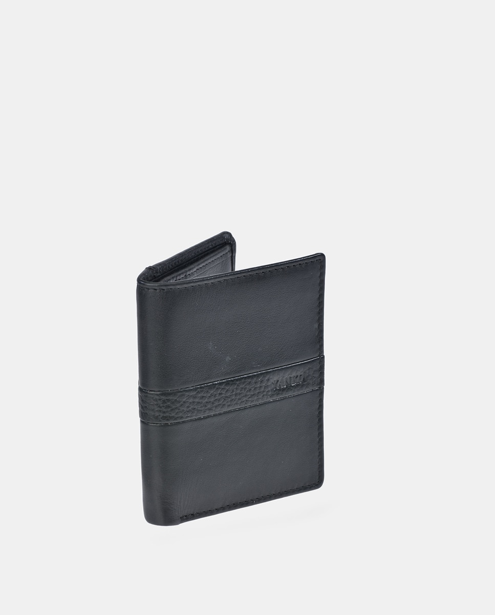 Billetero hombre YANKO con monedero en piel color - Negro Negro-2