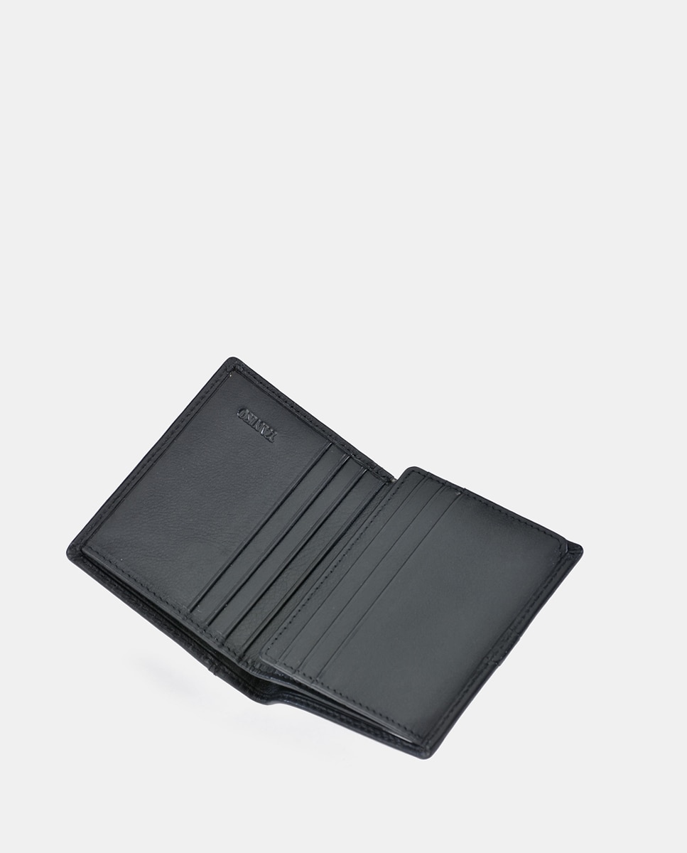 Billetero hombre YANKO con monedero en piel color - Negro Negro-4