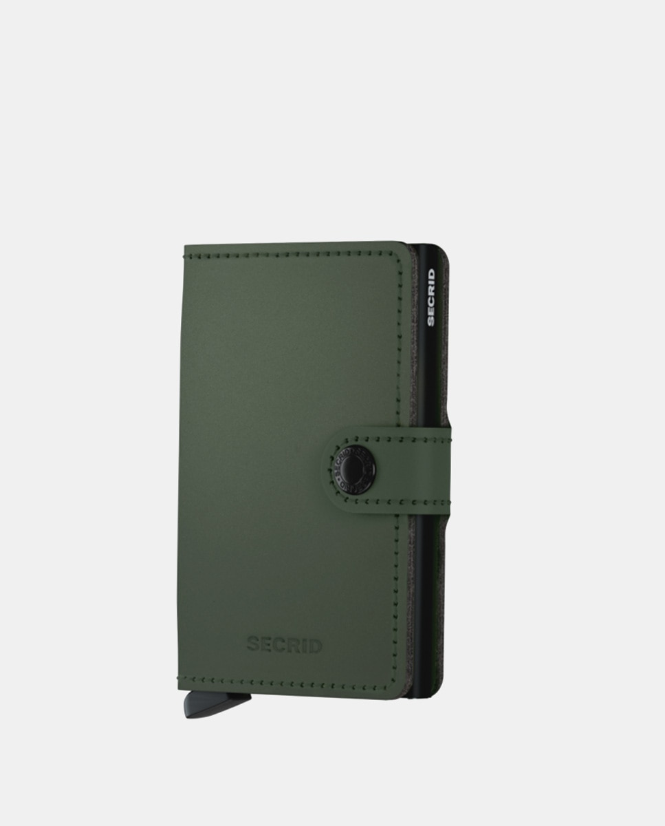 Porta-Cartões em Pele Mate com Proteção RFID - Verde Verde-1