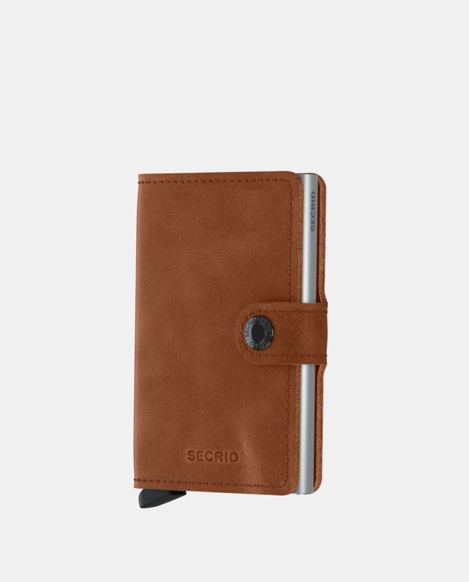 Imagem 0 de Porta-Cartões em Pele Vintage com Proteção RFID - Conhaque