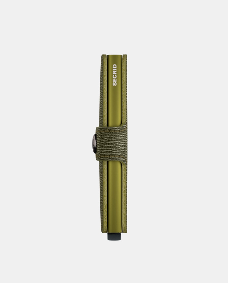 Porta-Cartões em Pele Crisple com Proteção RFID - Caqui Verde-4