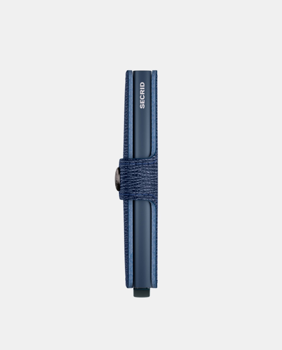 Porta-Cartões em Pele Crisple com Proteção RFID - Caqui Azul-4