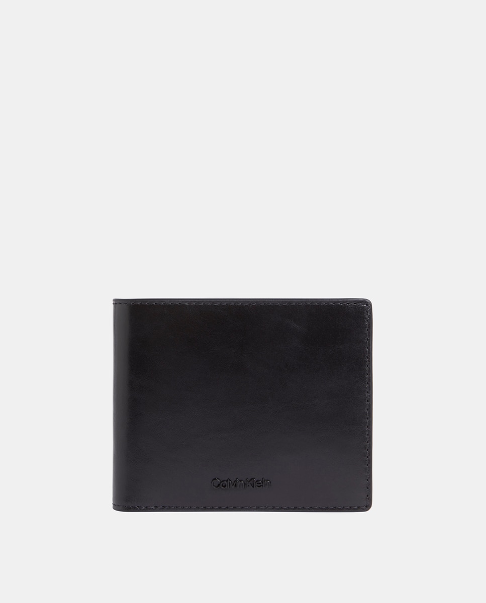 Carteira Bifold em Pele de Bovino Preto-1