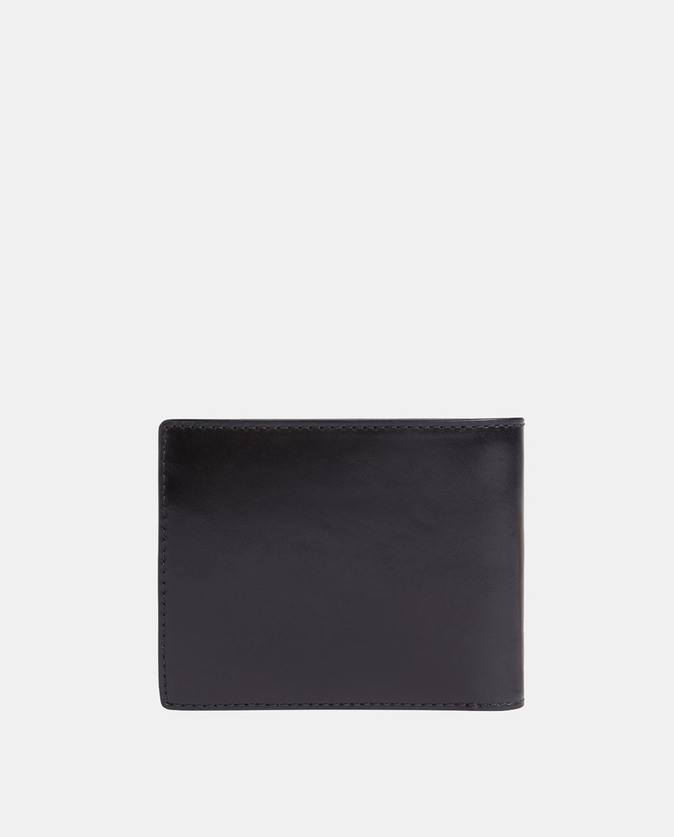 Carteira Bifold em Pele de Bovino Preto-2