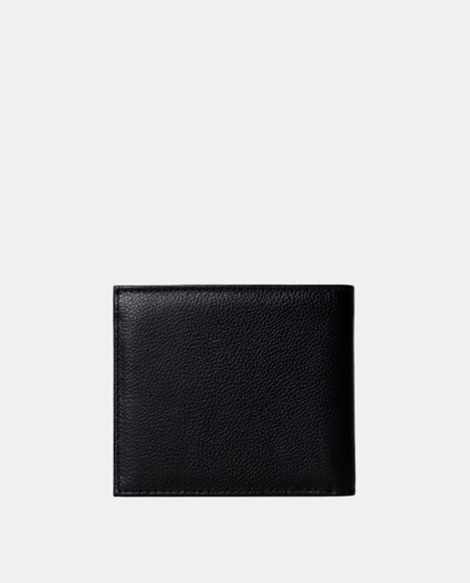 Carteira em Pele para Cartões e Notas com Logótipo Preto-2
